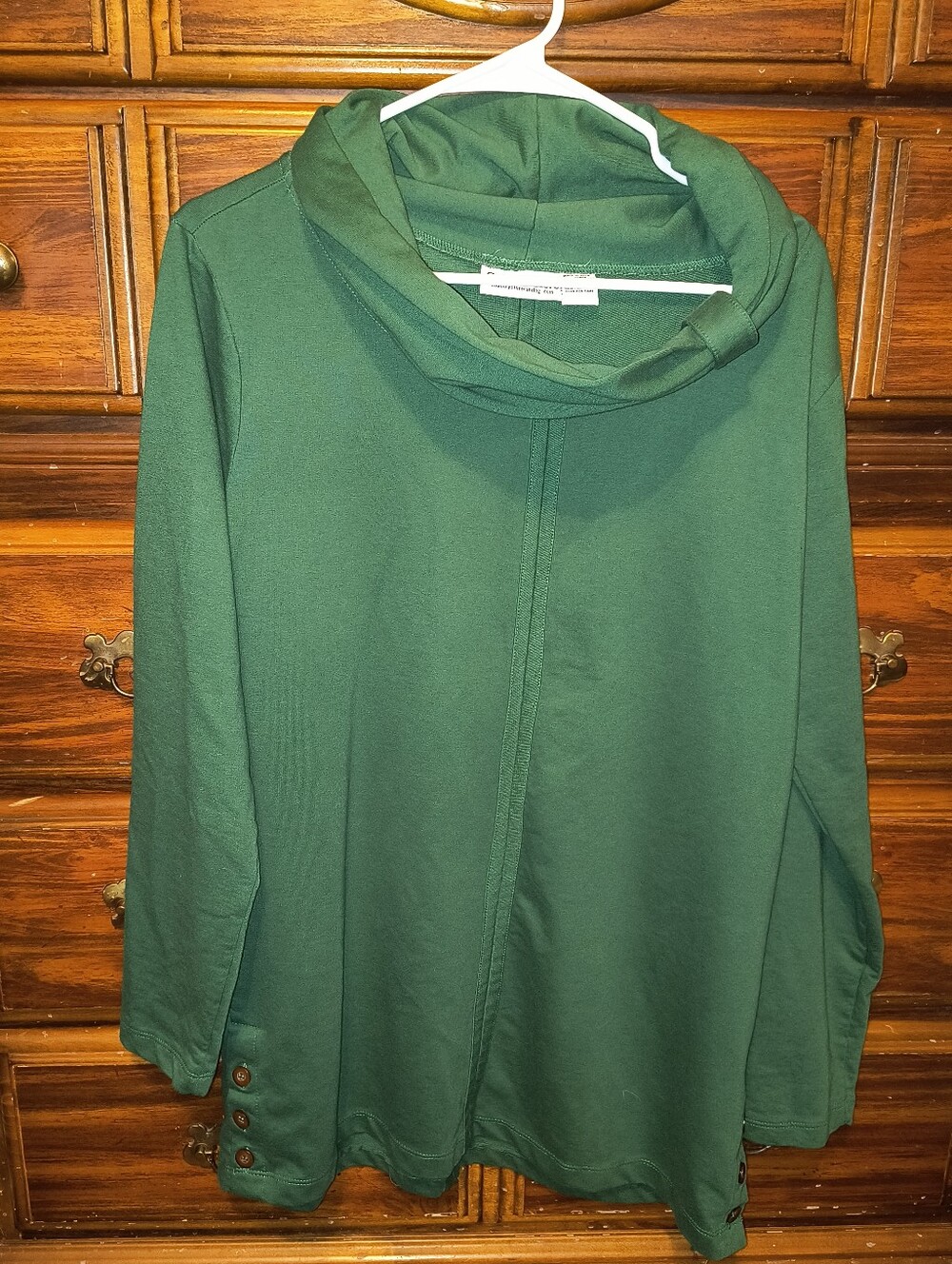 Forest Green Cowl Neck Women's Sweater Size L